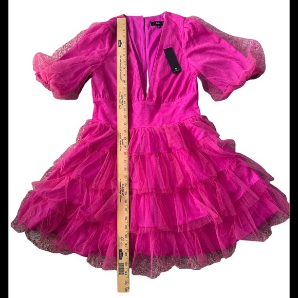 Lulu's Hot Pink Layered Dress - Picture 6 of 10